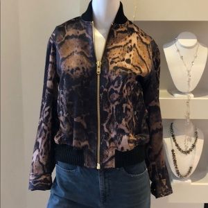 Malene Birger Animal Print Bomber Jacket